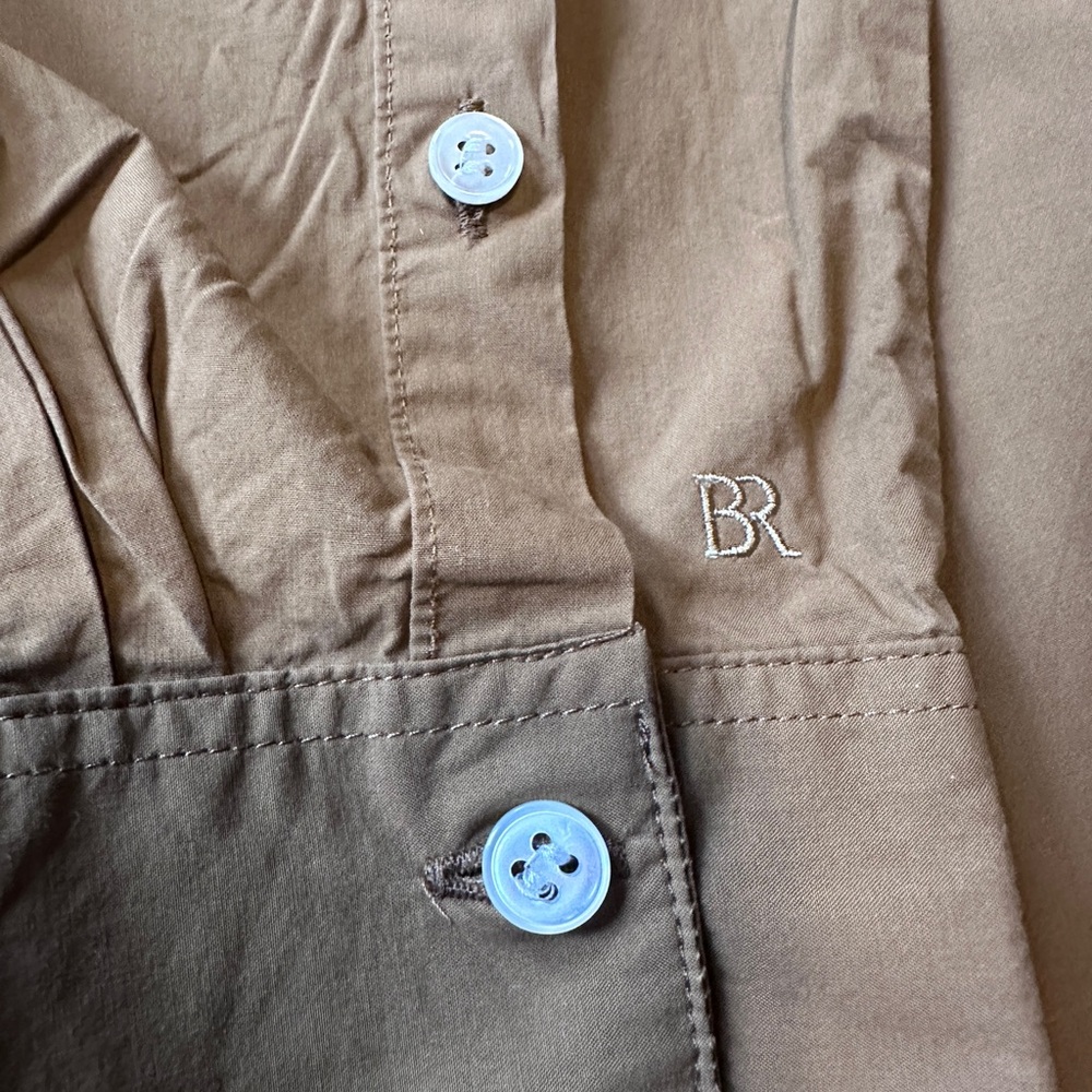 Large Tall Banana Republic Brown Oversized Button Down Shirt - Picture 3 of 6